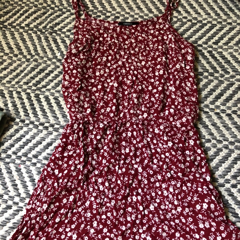 Forever 21 sun dress Burgundy-red color